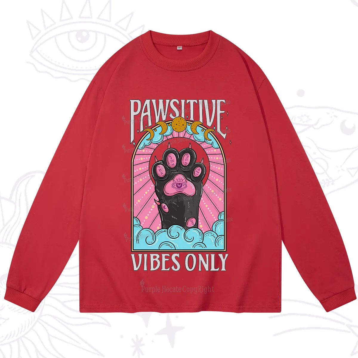 Purplehecate Pawsitive Vibes Only Long Sleeve T-Shirt