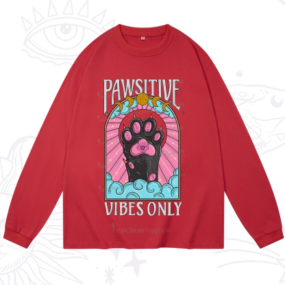 Purplehecate Pawsitive Vibes Only Long Sleeve T-Shirt