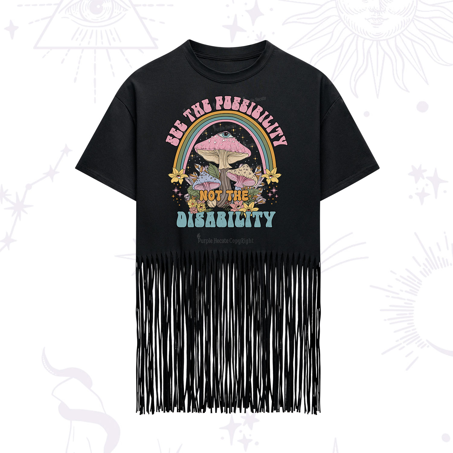 Purplehecate See The Possibility Not The Disability Fringe Hem T-Shirt