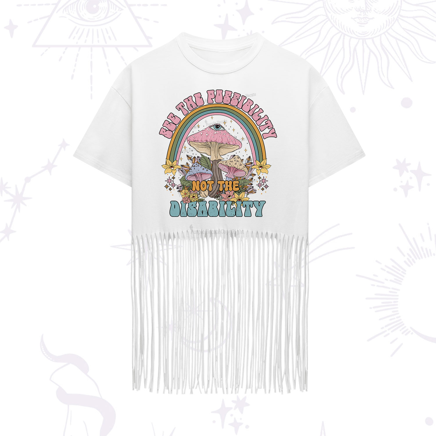 Purplehecate See The Possibility Not The Disability Fringe Hem T-Shirt