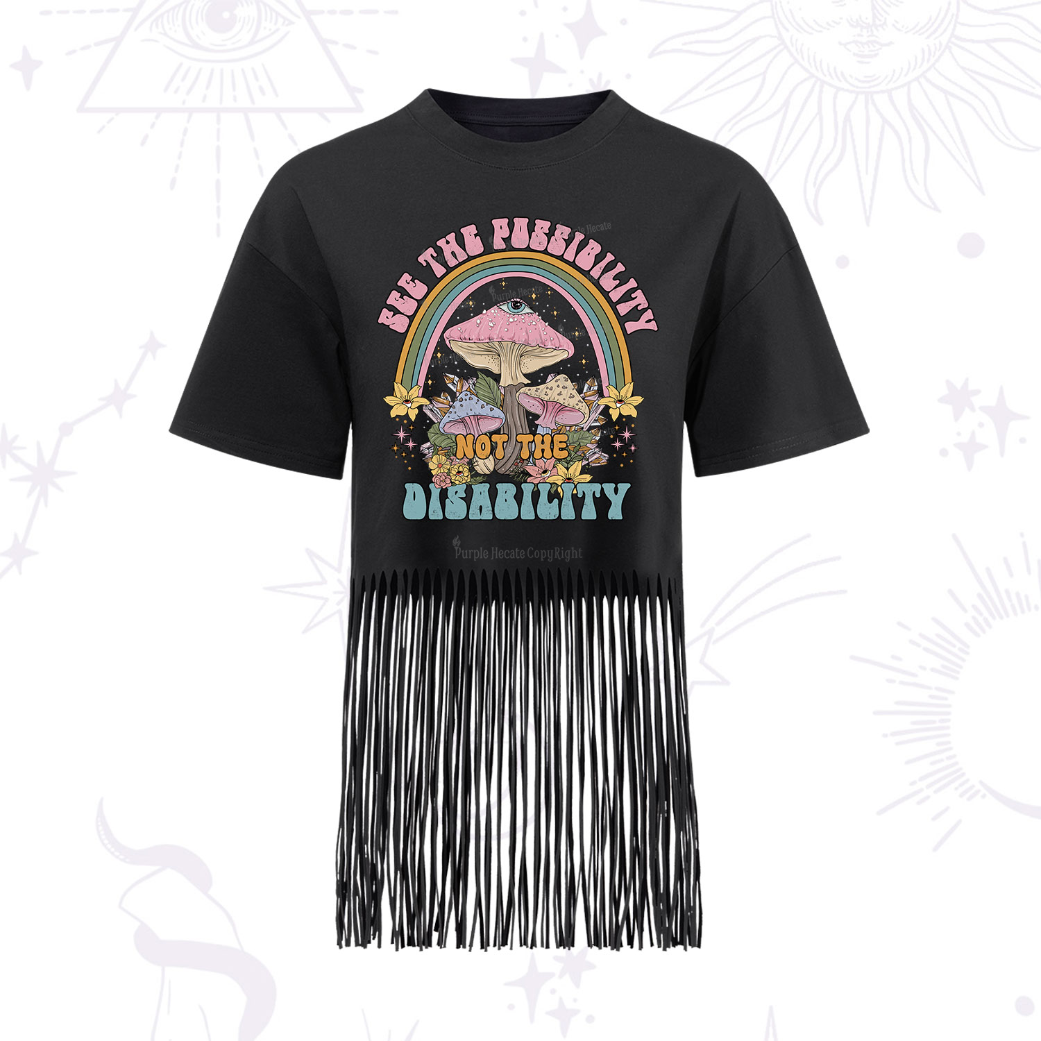 Purplehecate See The Possibility Not The Disability Fringe Hem T-Shirt