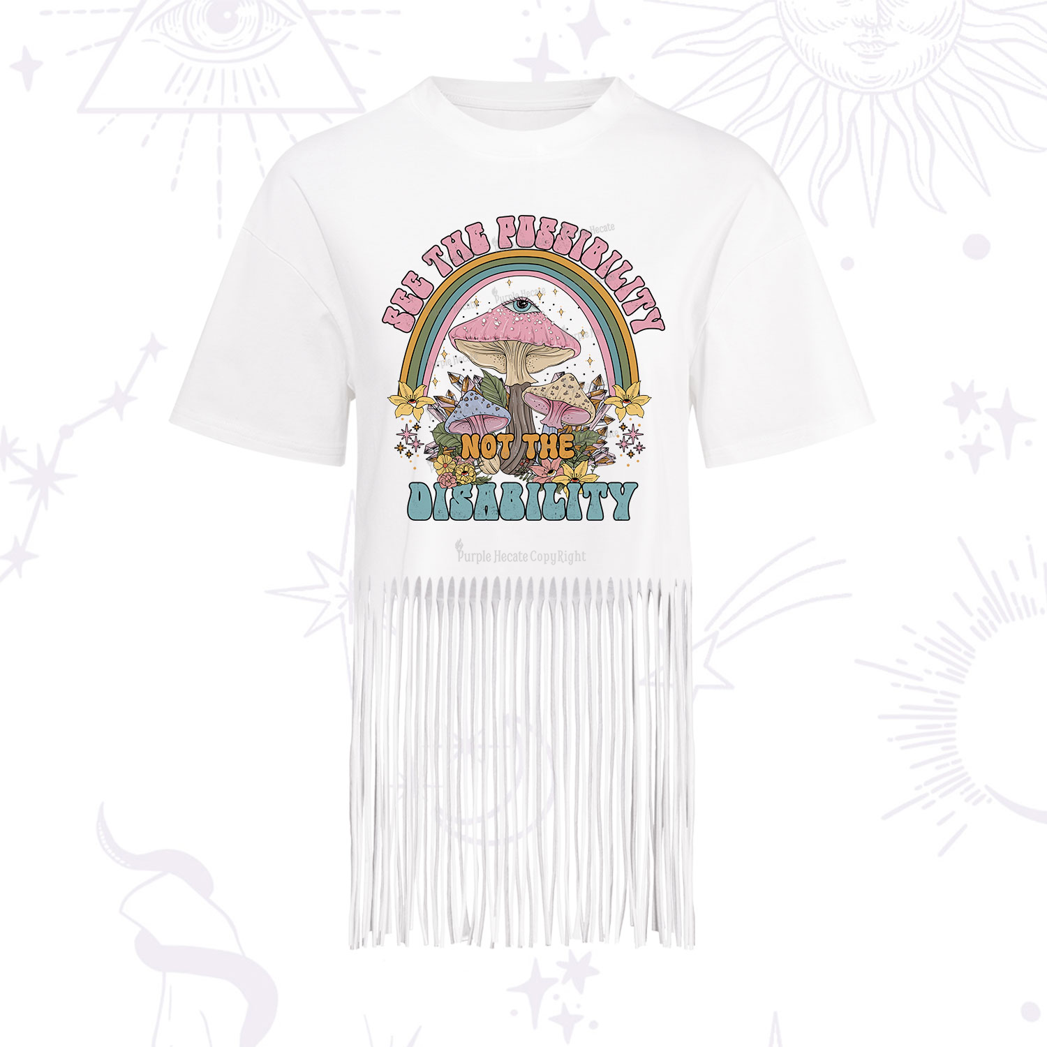 Purplehecate See The Possibility Not The Disability Fringe Hem T-Shirt