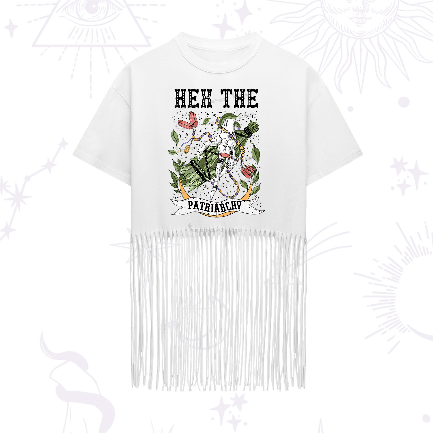 Purplehecate Heh The Patriarchy Fringe Hem T-Shirt