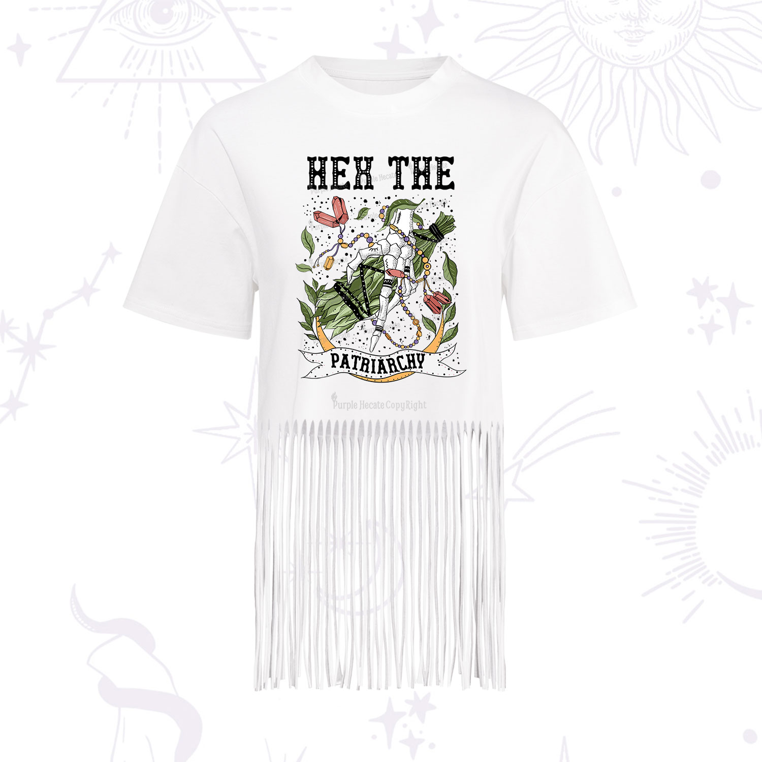 Purplehecate Heh The Patriarchy Fringe Hem T-Shirt