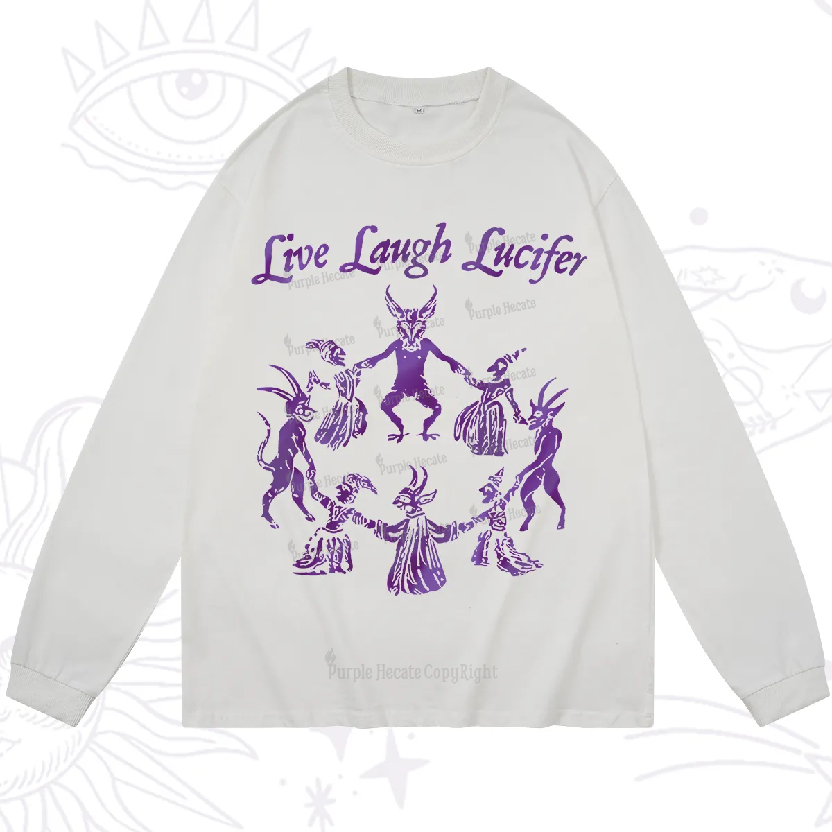 Purplehecate Live Laugh Lucifer Satanic Long Sleeve T-Shirt