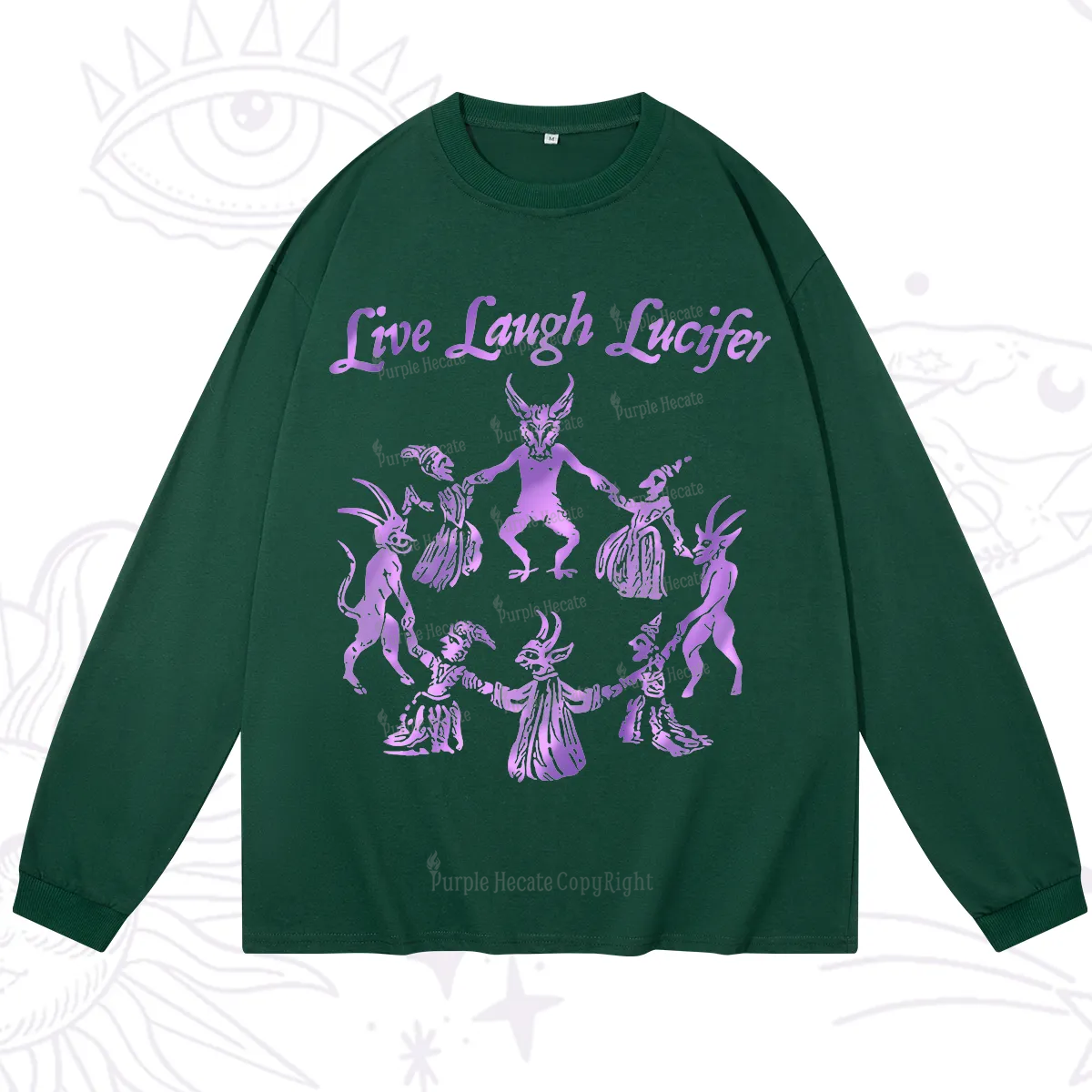 Purplehecate Live Laugh Lucifer Satanic Long Sleeve T-Shirt