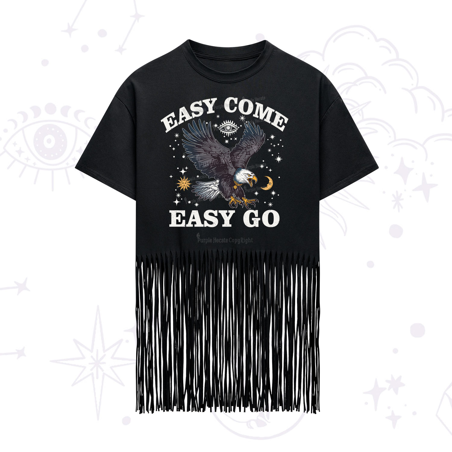 Purplehecate Easy Come Easy Go Fringe Hem T-Shirt