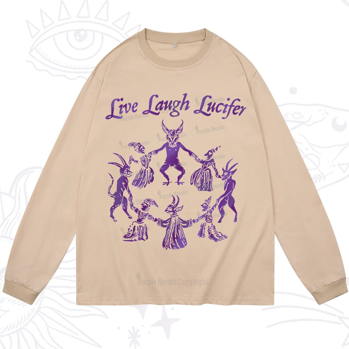 Purplehecate Live Laugh Lucifer Satanic Long Sleeve T-Shirt