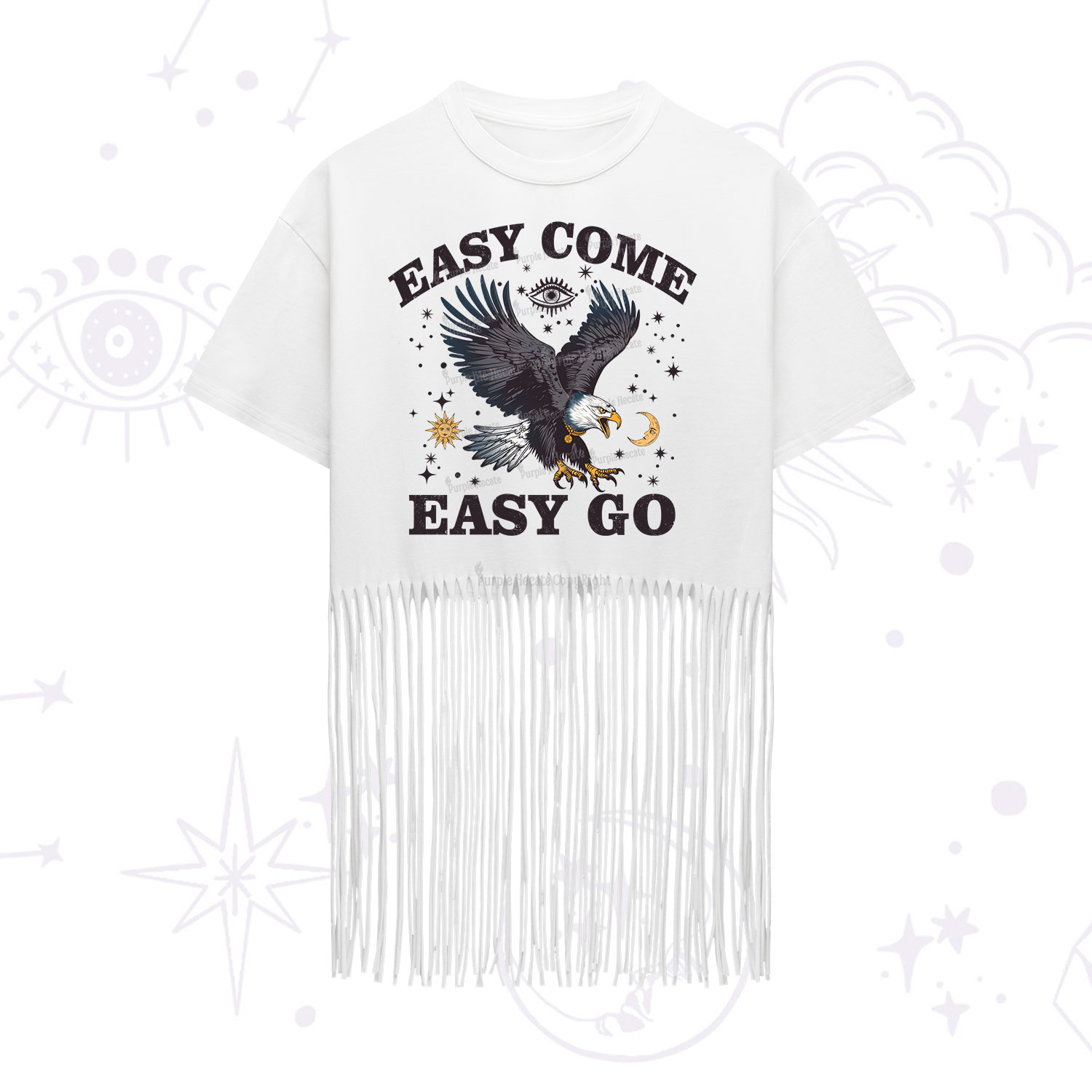 Purplehecate Easy Come Easy Go Fringe Hem T-Shirt