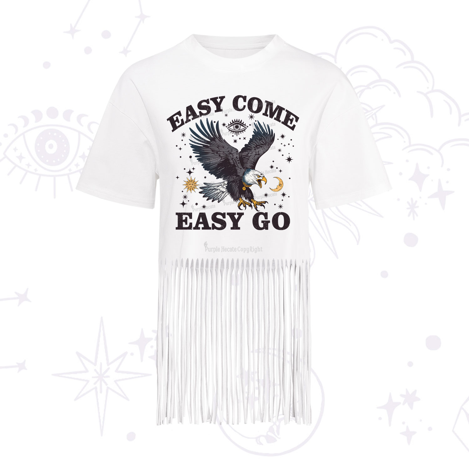 Purplehecate Easy Come Easy Go Fringe Hem T-Shirt
