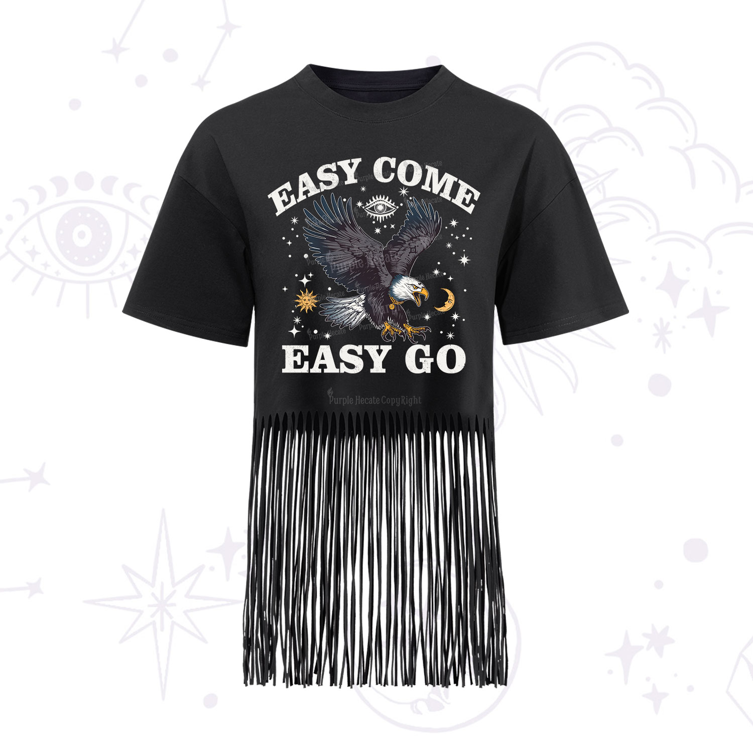 Purplehecate Easy Come Easy Go Fringe Hem T-Shirt