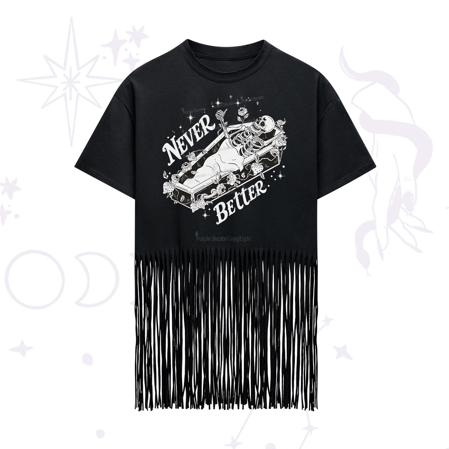 Purplehecate Never Better Fringe Hem T-Shirt