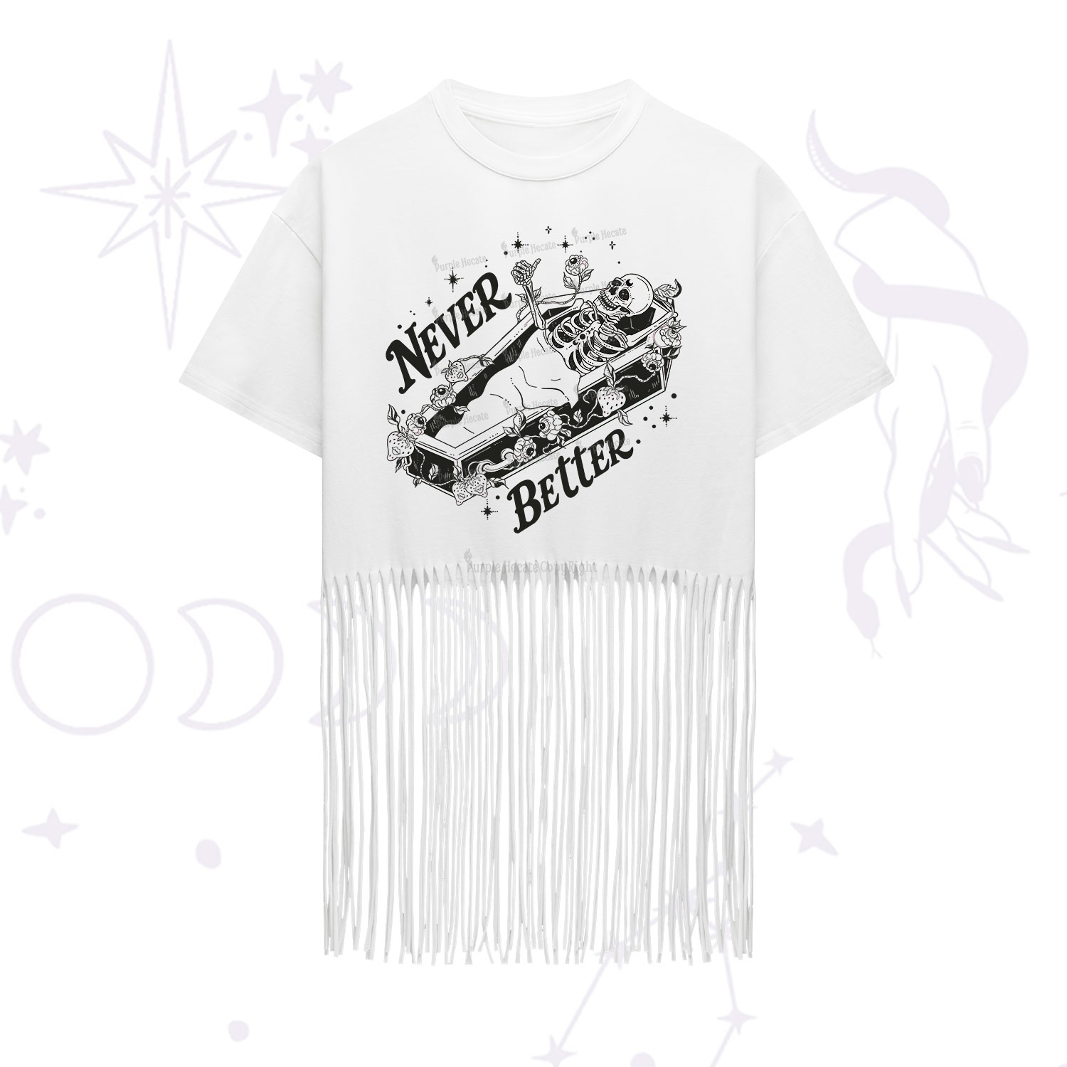 Purplehecate Never Better Fringe Hem T-Shirt