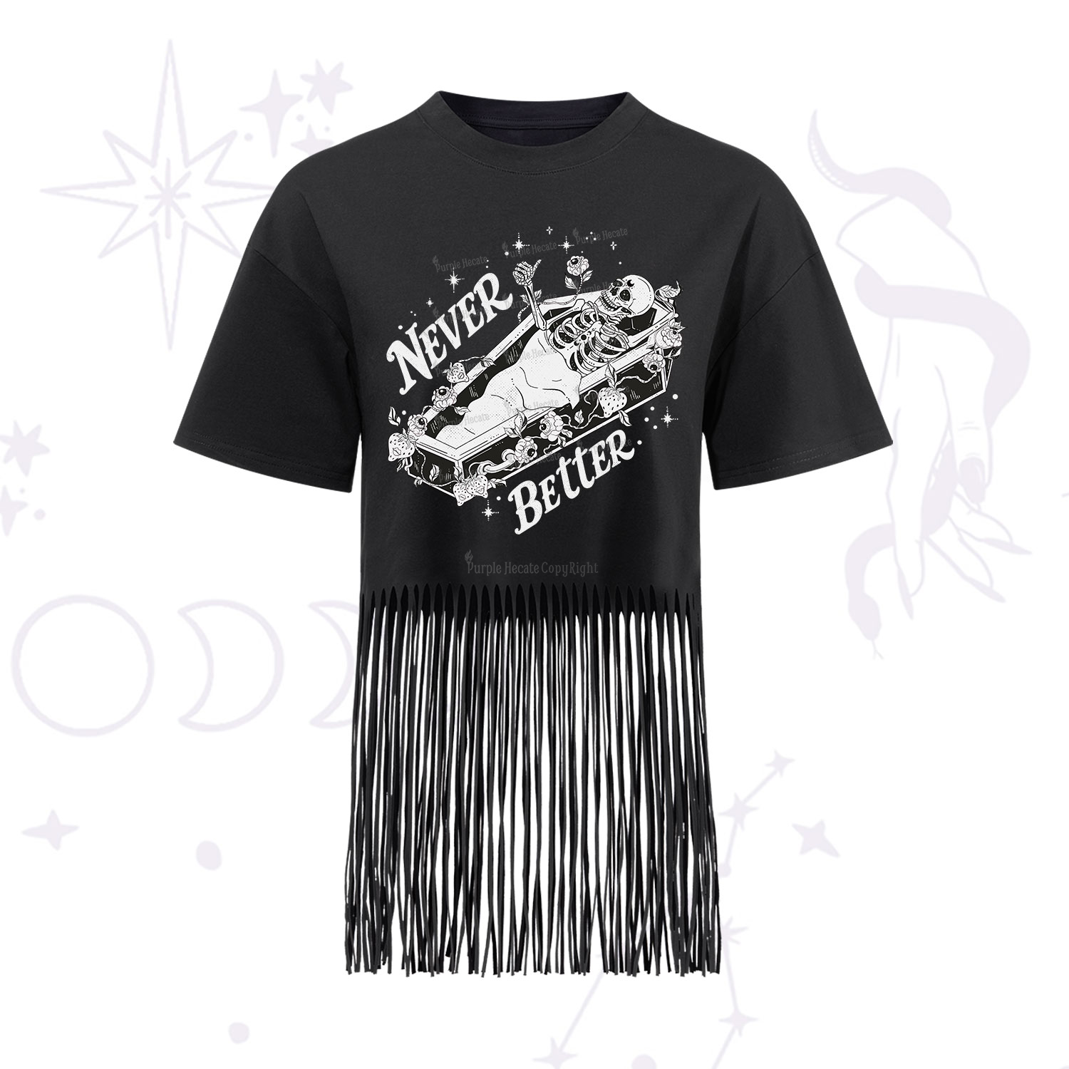 Purplehecate Never Better Fringe Hem T-Shirt