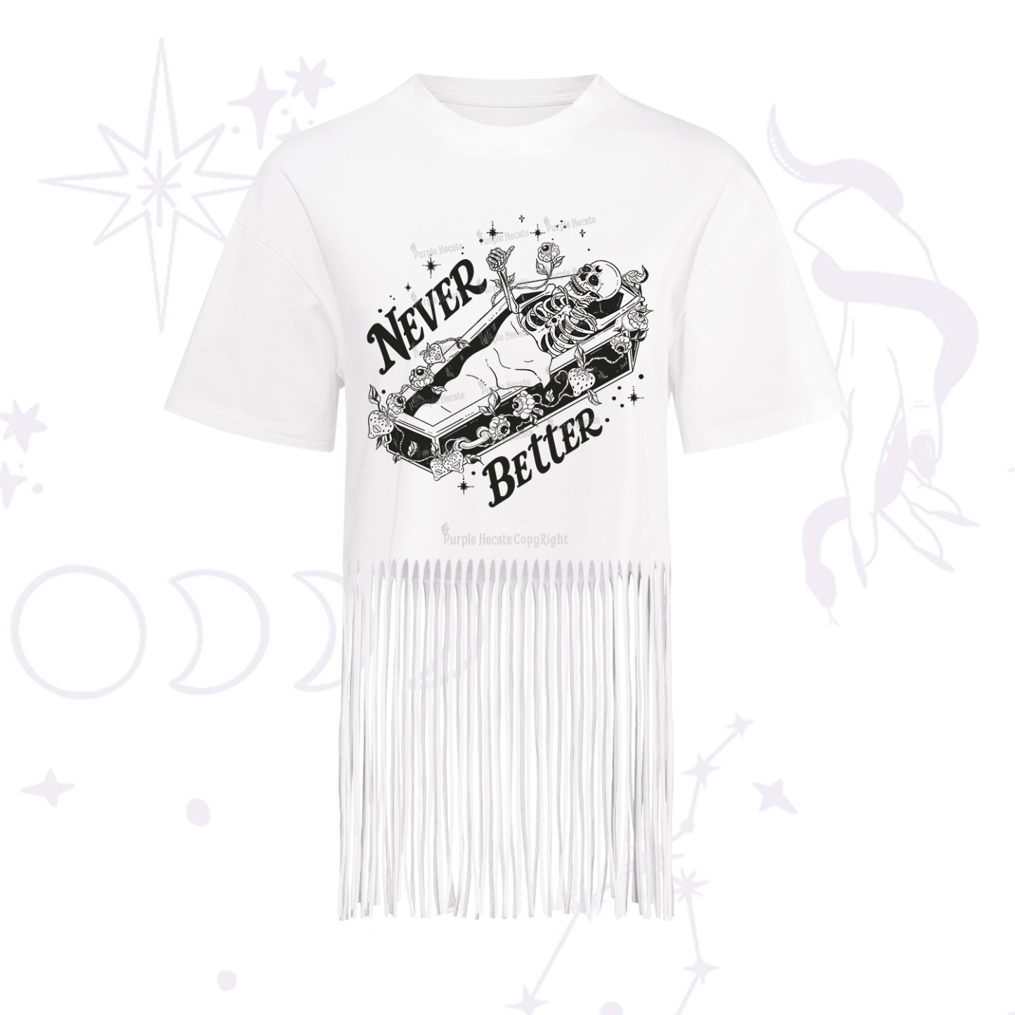 Purplehecate Never Better Fringe Hem T-Shirt