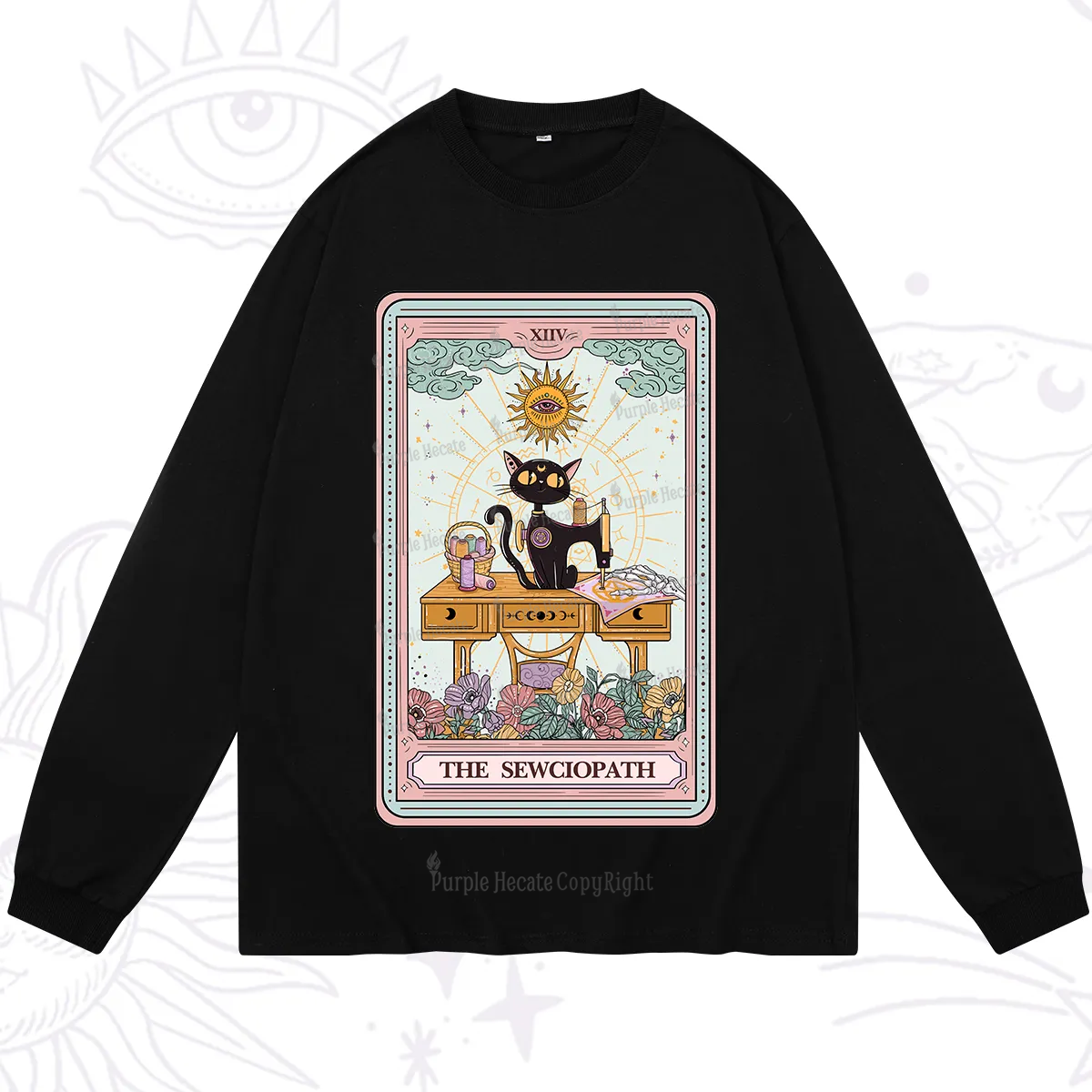 Purplehecate The Sewciopath Tarot Card Long Sleeve T-Shirt