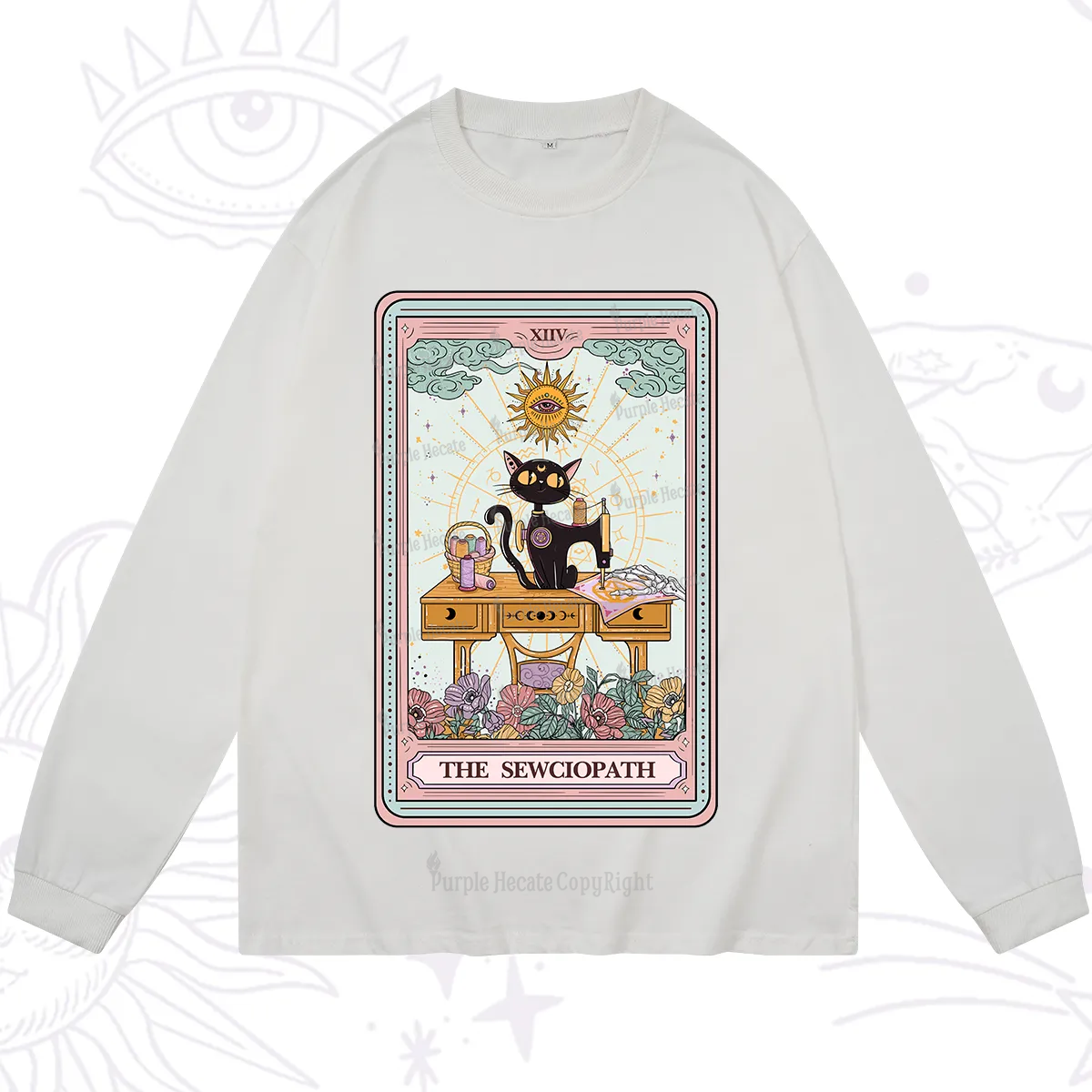 Purplehecate The Sewciopath Tarot Card Long Sleeve T-Shirt