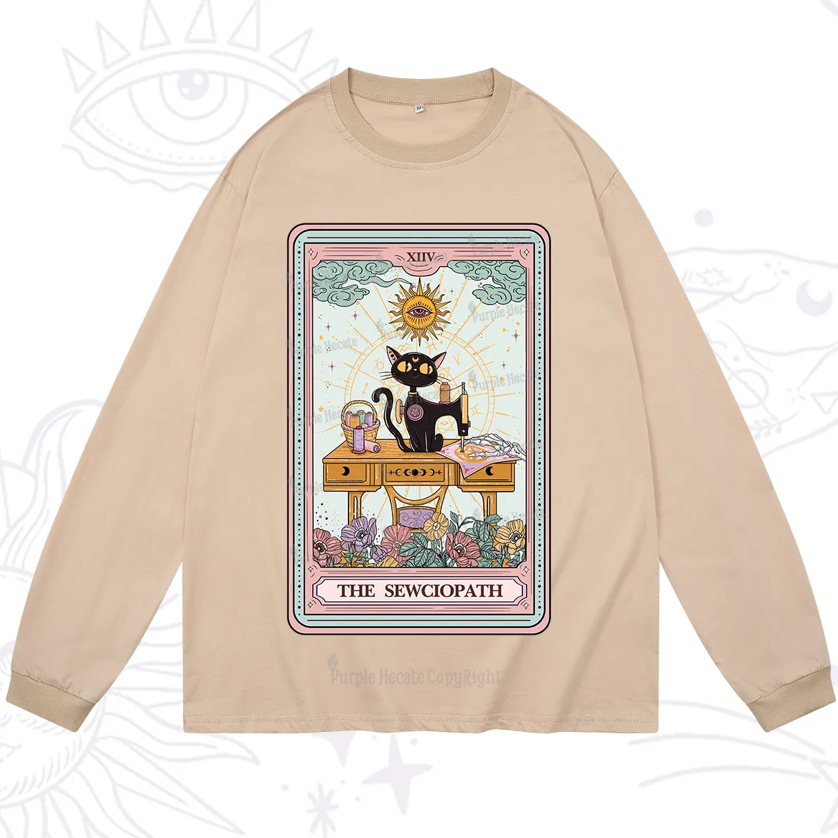 Purplehecate The Sewciopath Tarot Card Long Sleeve T-Shirt