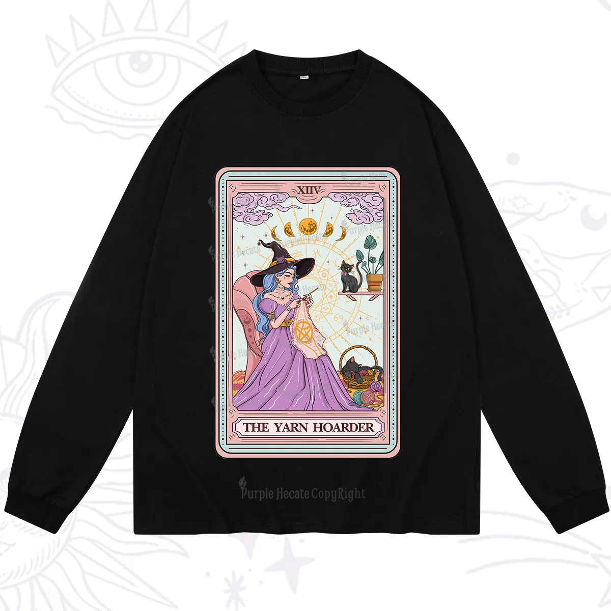 Purplehecate The Yarn Hoarder Tarot Long Sleeve T-Shirt