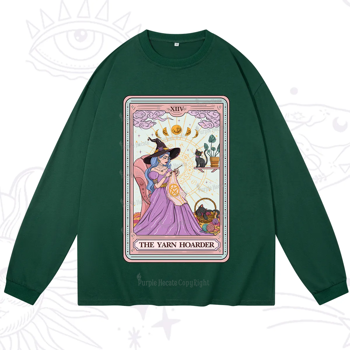 Purplehecate The Yarn Hoarder Tarot Long Sleeve T-Shirt