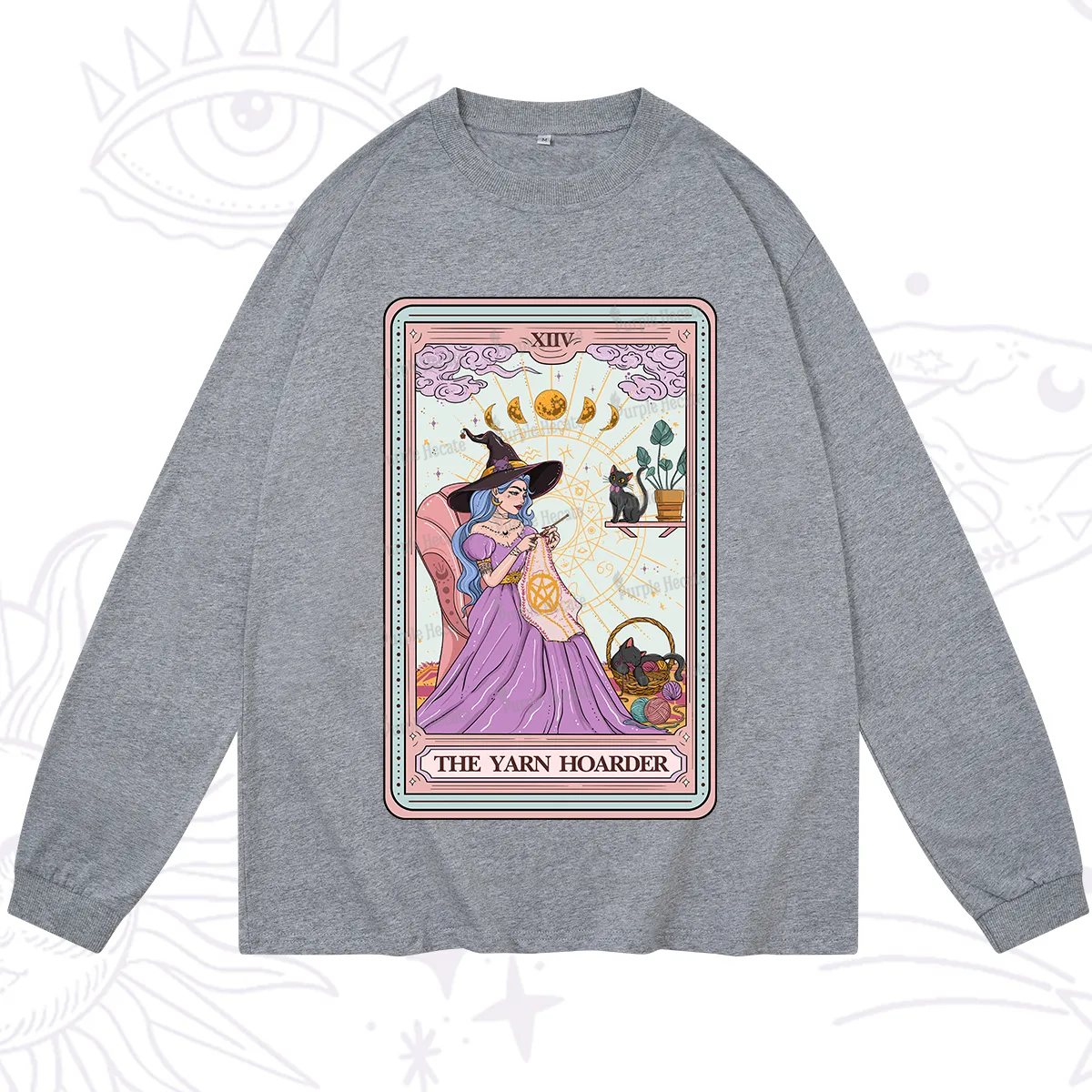 Purplehecate The Yarn Hoarder Tarot Long Sleeve T-Shirt