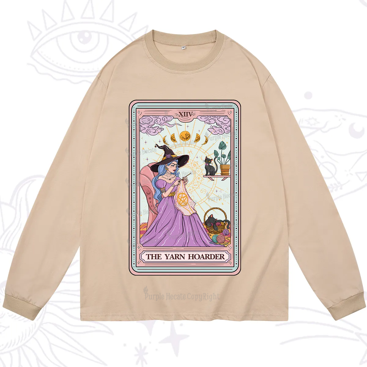 Purplehecate The Yarn Hoarder Tarot Long Sleeve T-Shirt