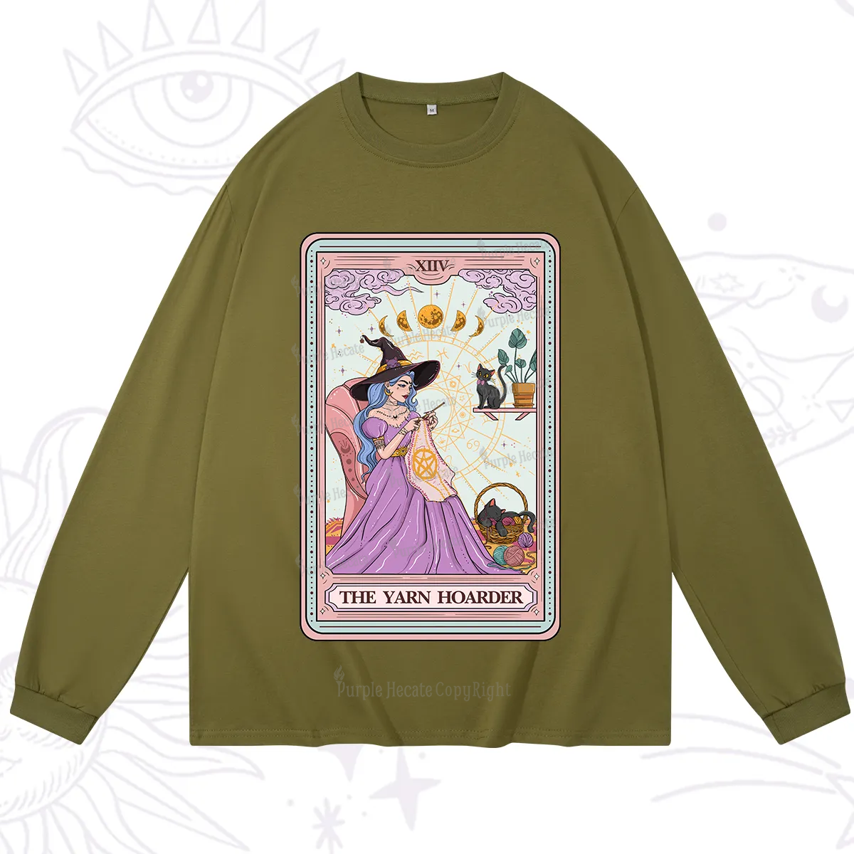 Purplehecate The Yarn Hoarder Tarot Long Sleeve T-Shirt