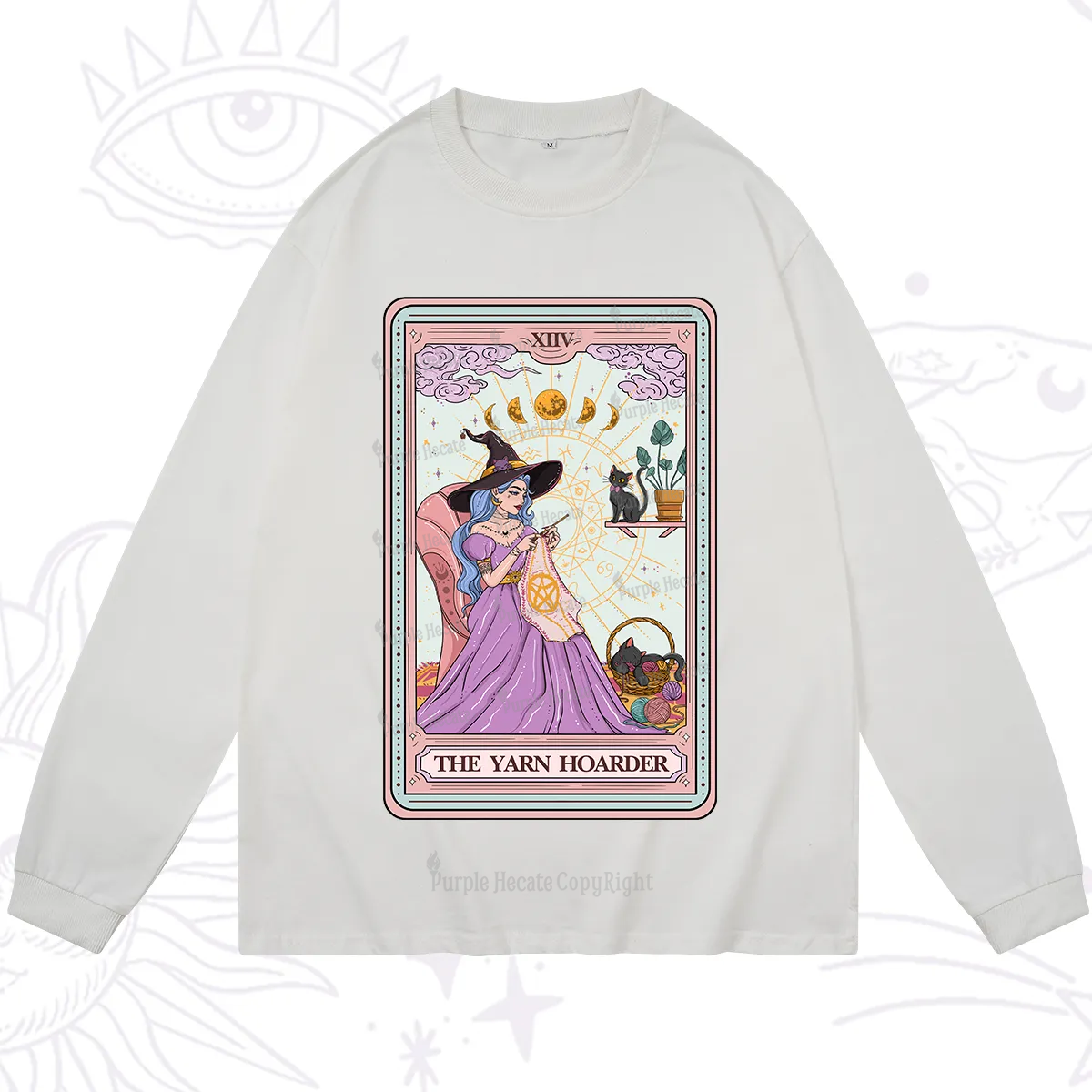 Purplehecate The Yarn Hoarder Tarot Long Sleeve T-Shirt