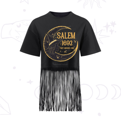 Purplehecate 1692 Salem Witch Fringe Hem T-Shirt
