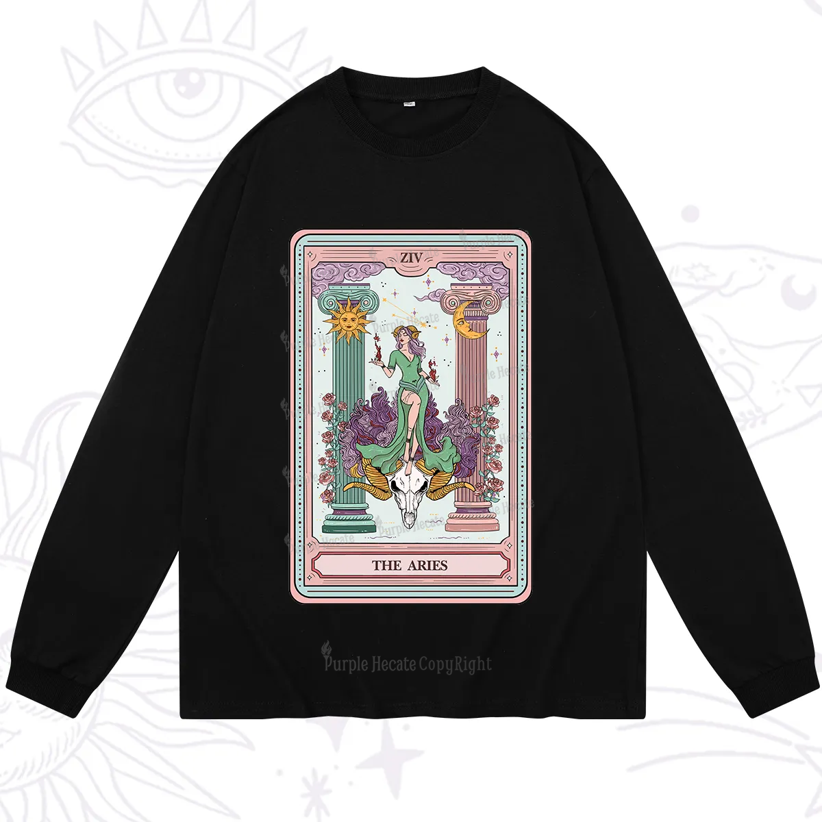 Purplehecate The Aries Goddess Tarot Long Sleeve T-Shirt