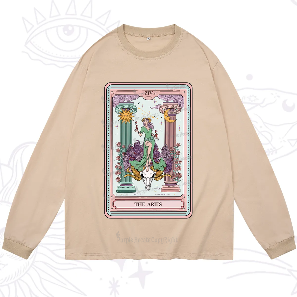 Purplehecate The Aries Goddess Tarot Long Sleeve T-Shirt