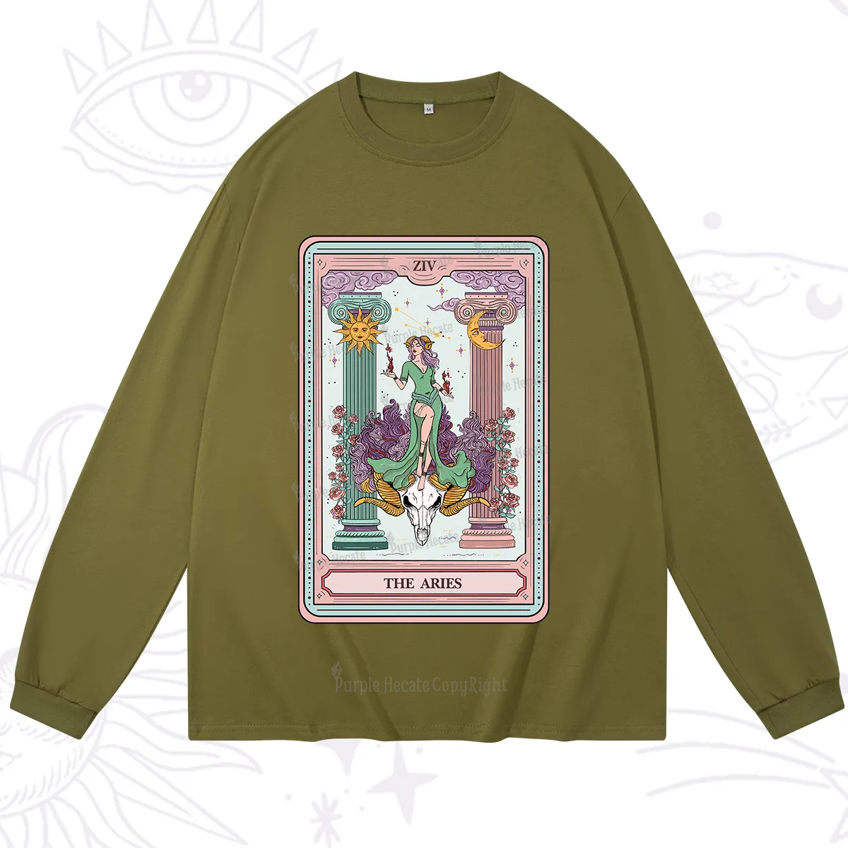 Purplehecate The Aries Goddess Tarot Long Sleeve T-Shirt
