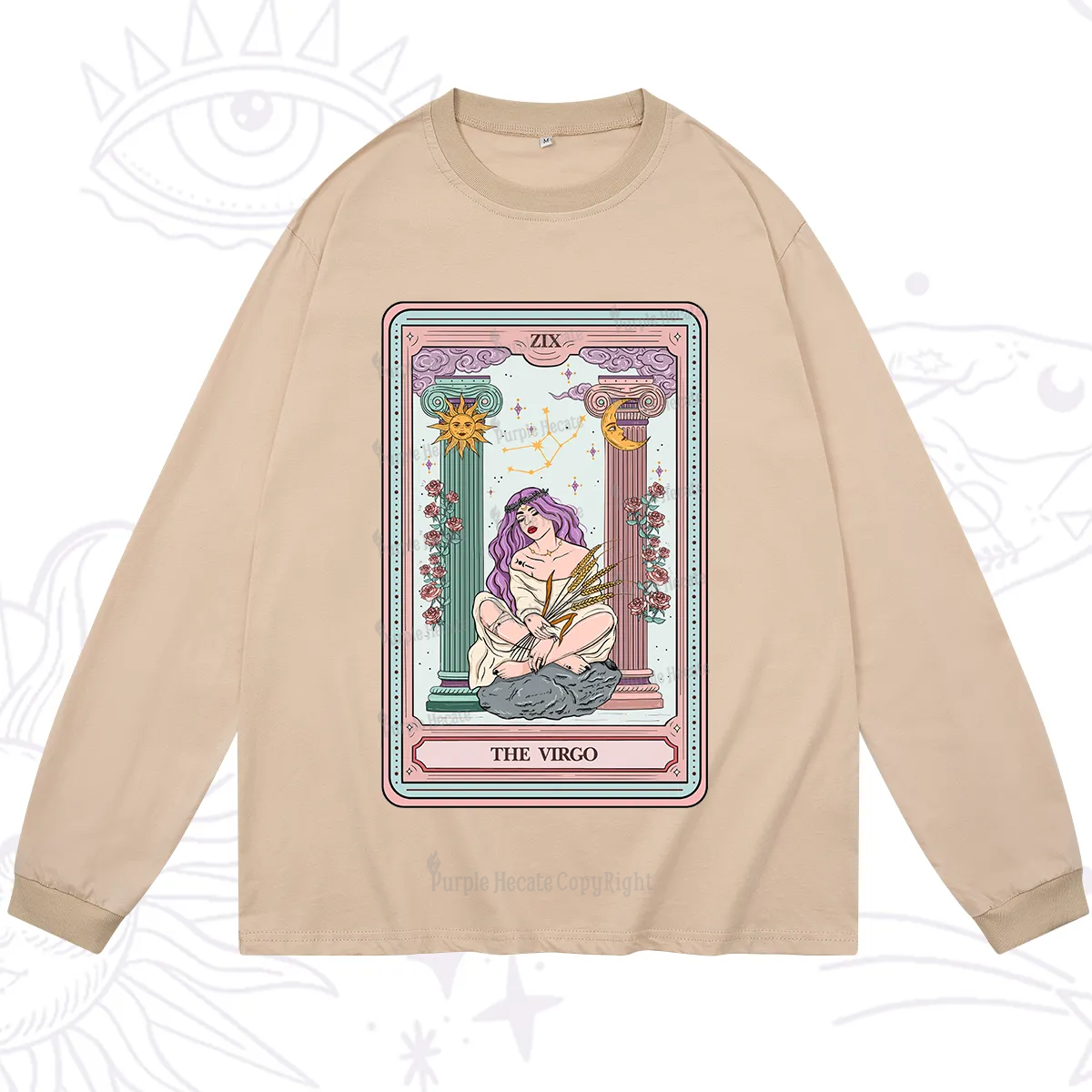 Purplehecate The Virgo Goddess Tarot Long Sleeve T-Shirt