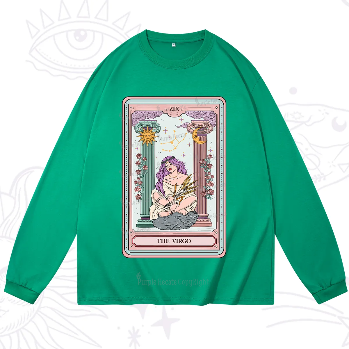 Purplehecate The Virgo Goddess Tarot Long Sleeve T-Shirt