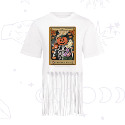 Purplehecate The Halloween Reveler Tarot Fringe Hem T-Shirt
