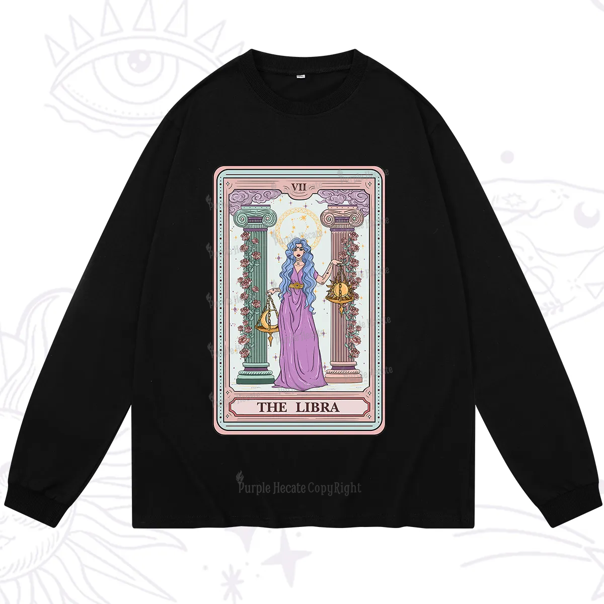 Purplehecate The Libra Goddess Tarot Long Sleeve T-Shirt