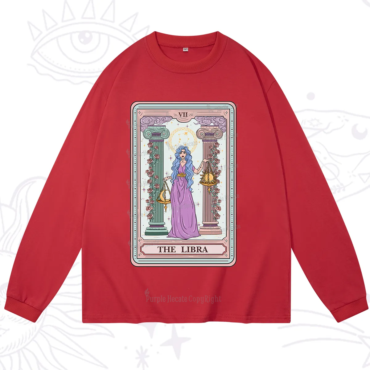 Purplehecate The Libra Goddess Tarot Long Sleeve T-Shirt