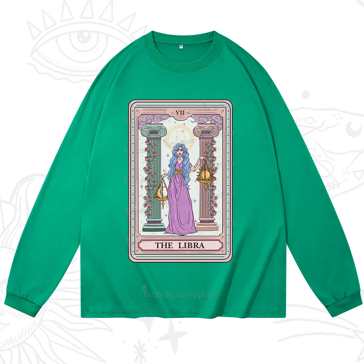 Purplehecate The Libra Goddess Tarot Long Sleeve T-Shirt