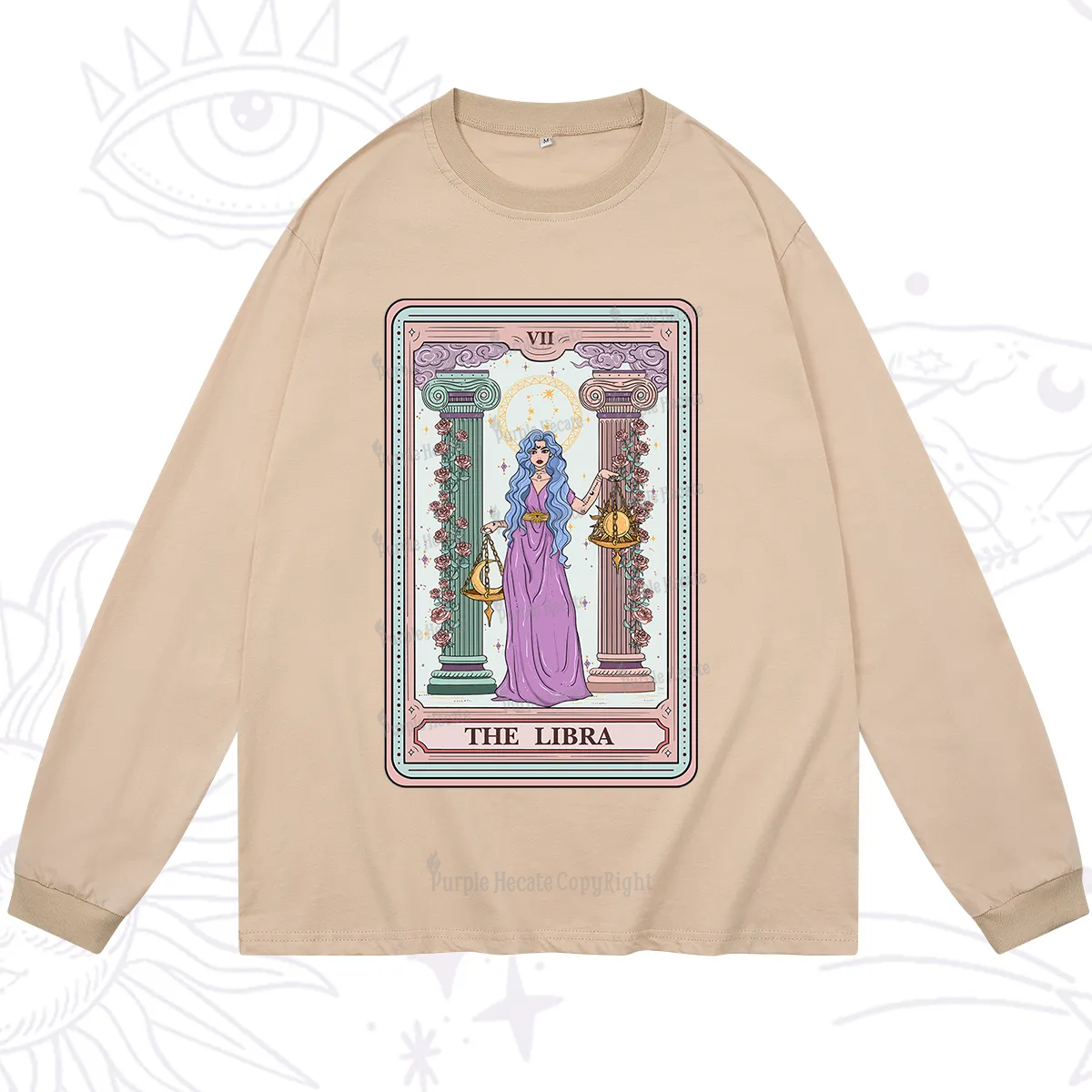 Purplehecate The Libra Goddess Tarot Long Sleeve T-Shirt