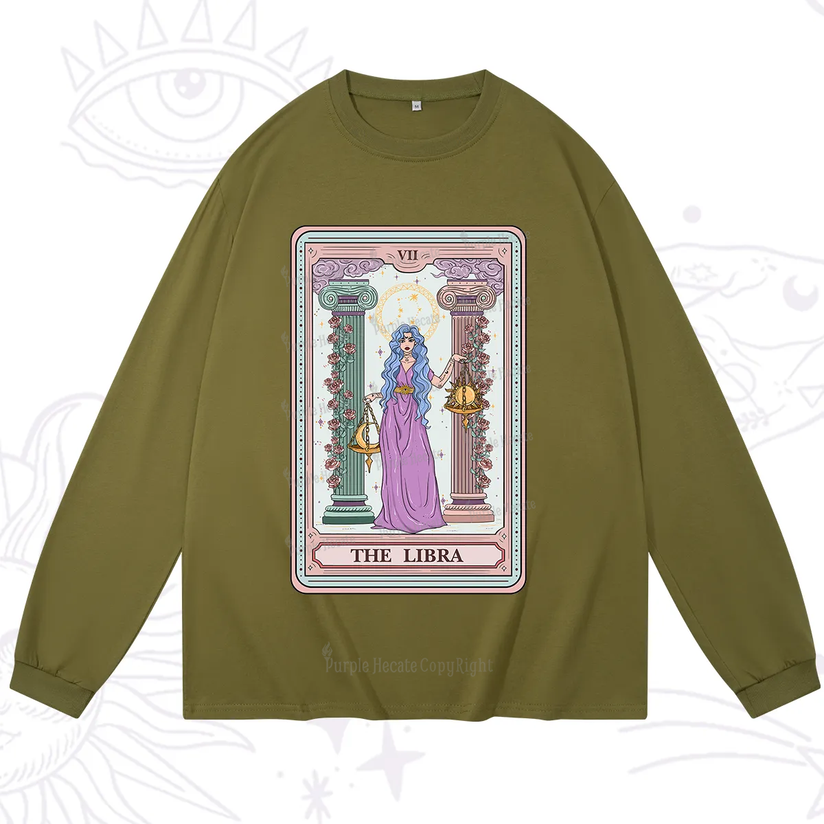 Purplehecate The Libra Goddess Tarot Long Sleeve T-Shirt