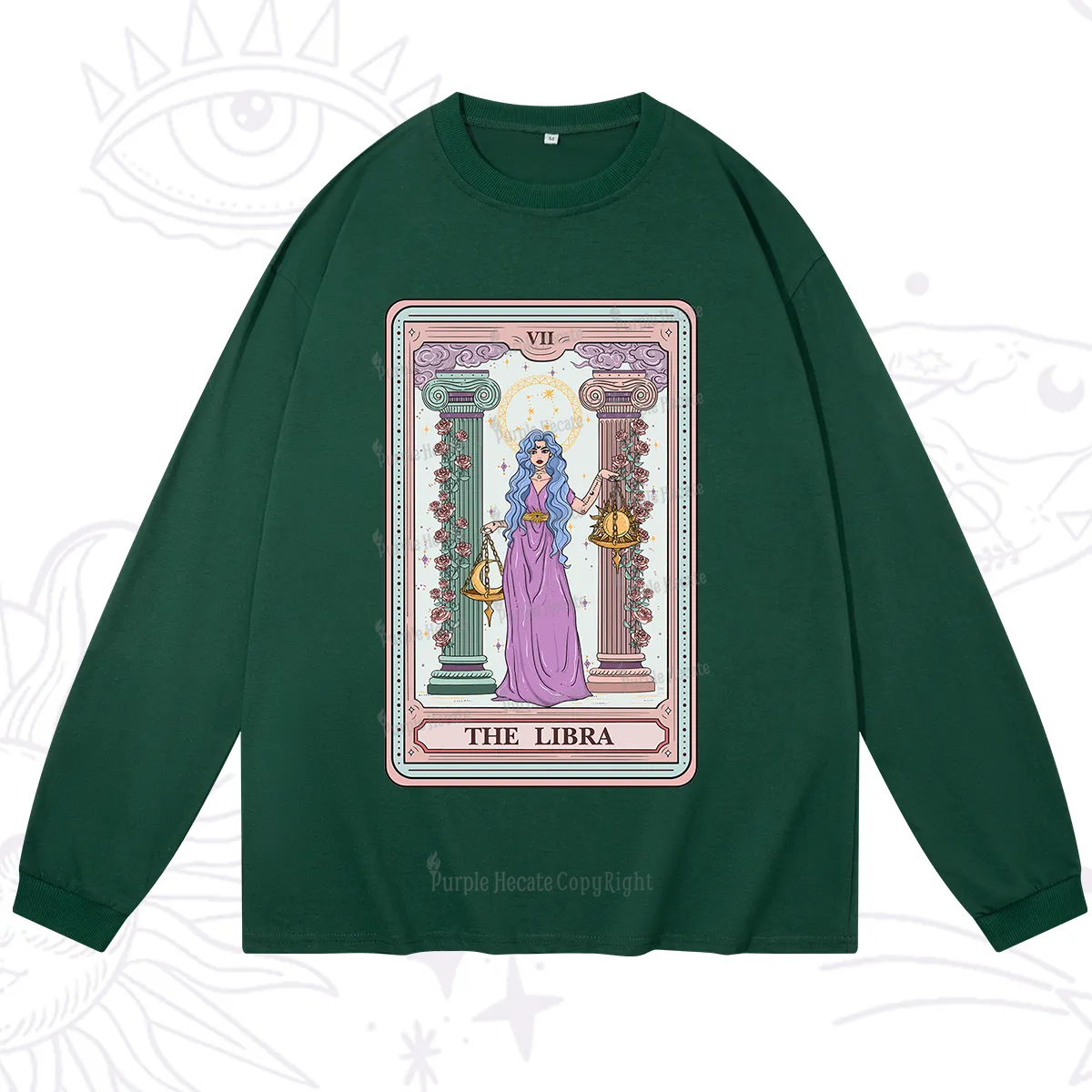 Purplehecate The Libra Goddess Tarot Long Sleeve T-Shirt