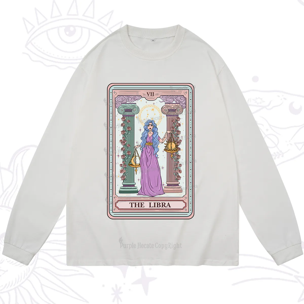 Purplehecate The Libra Goddess Tarot Long Sleeve T-Shirt