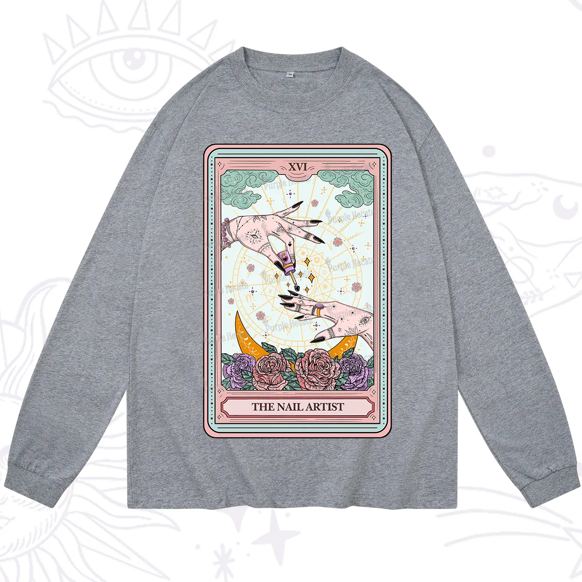 Purplehecate The Nail Artist Tarot Long Sleeve T-Shirt
