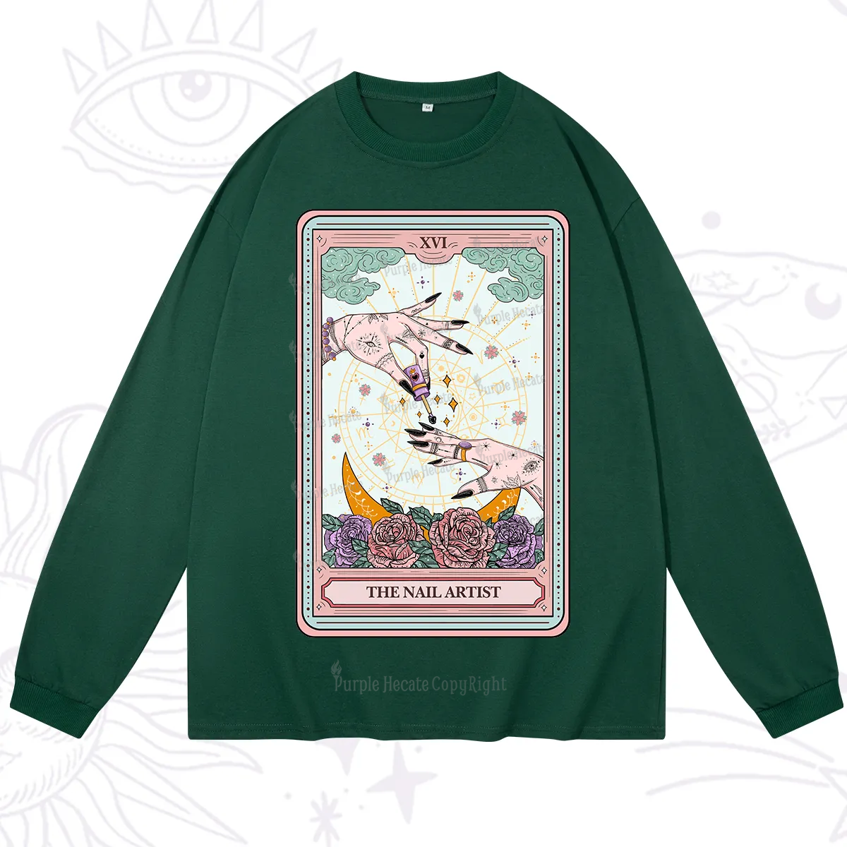 Purplehecate The Nail Artist Tarot Long Sleeve T-Shirt