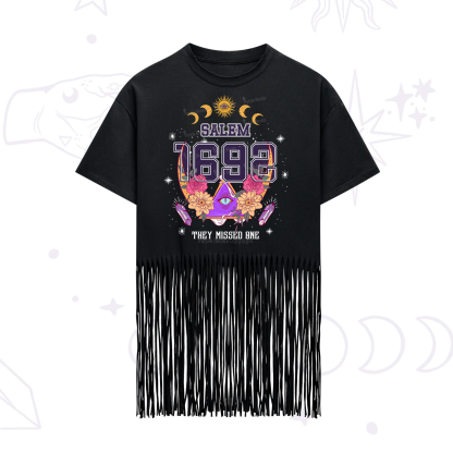 Purplehecate Salem 1692 They Missed One Fringe Hem T-Shirt