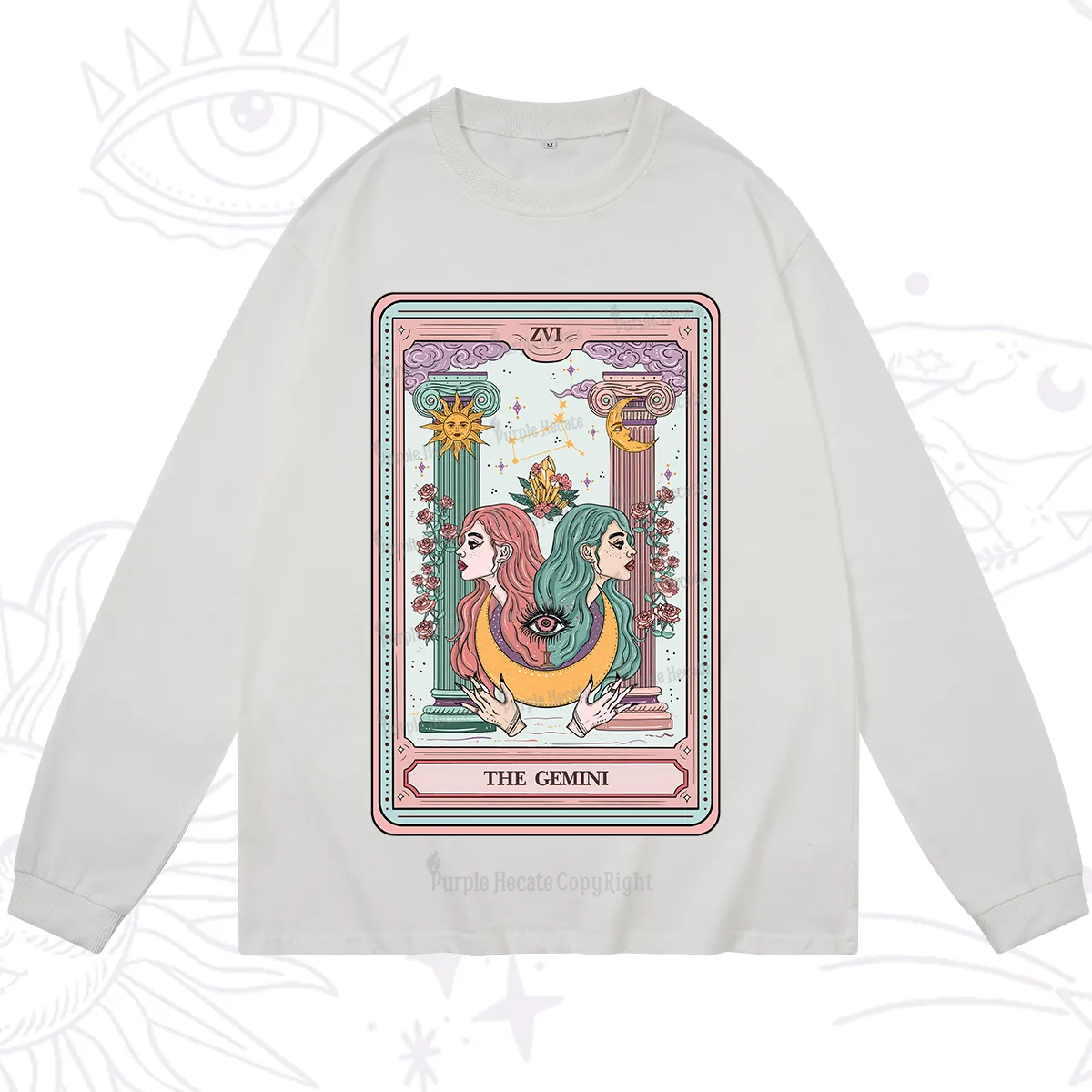 Purplehecate The Gemini Goddess Tarot Long Sleeve T-Shirt
