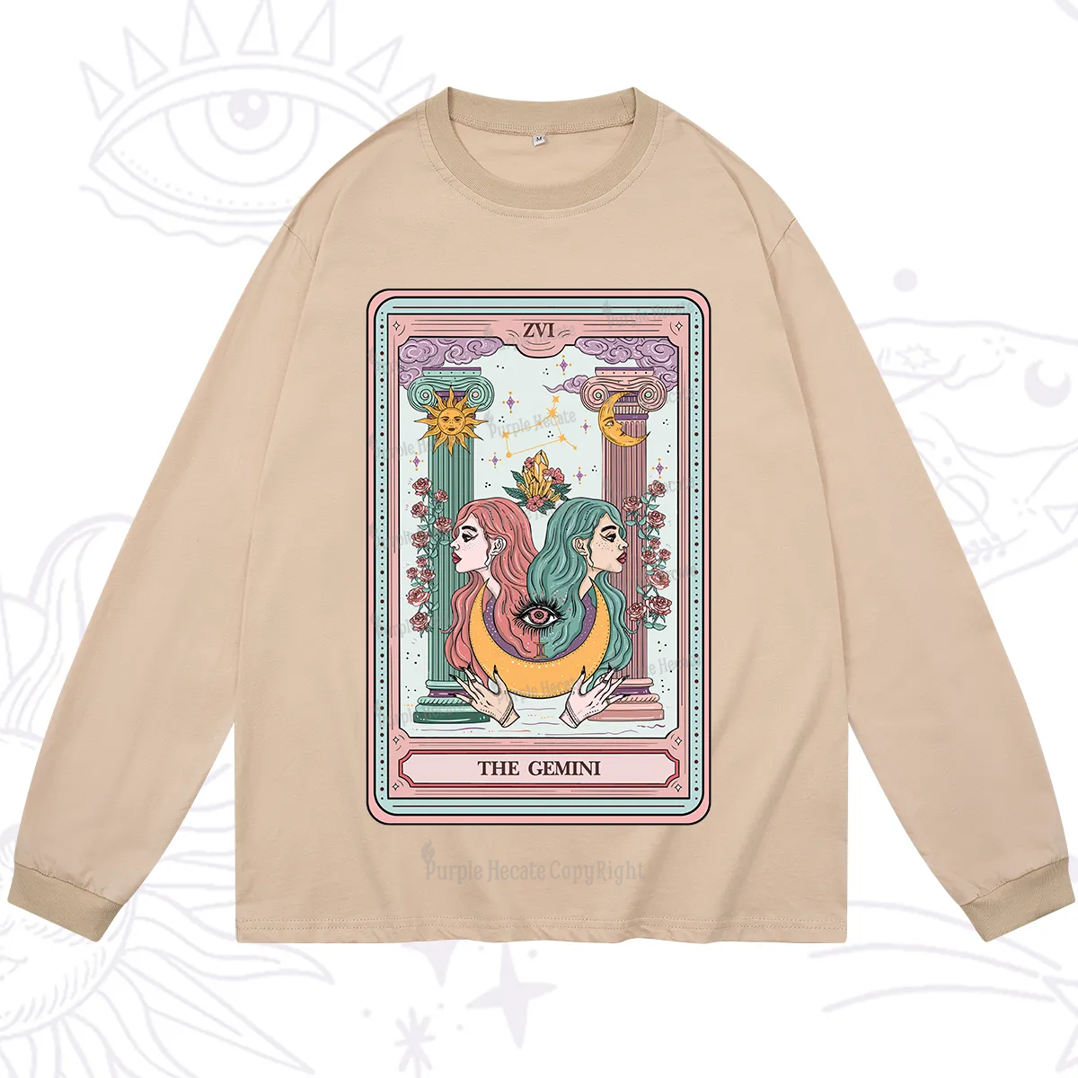 Purplehecate The Gemini Goddess Tarot Long Sleeve T-Shirt
