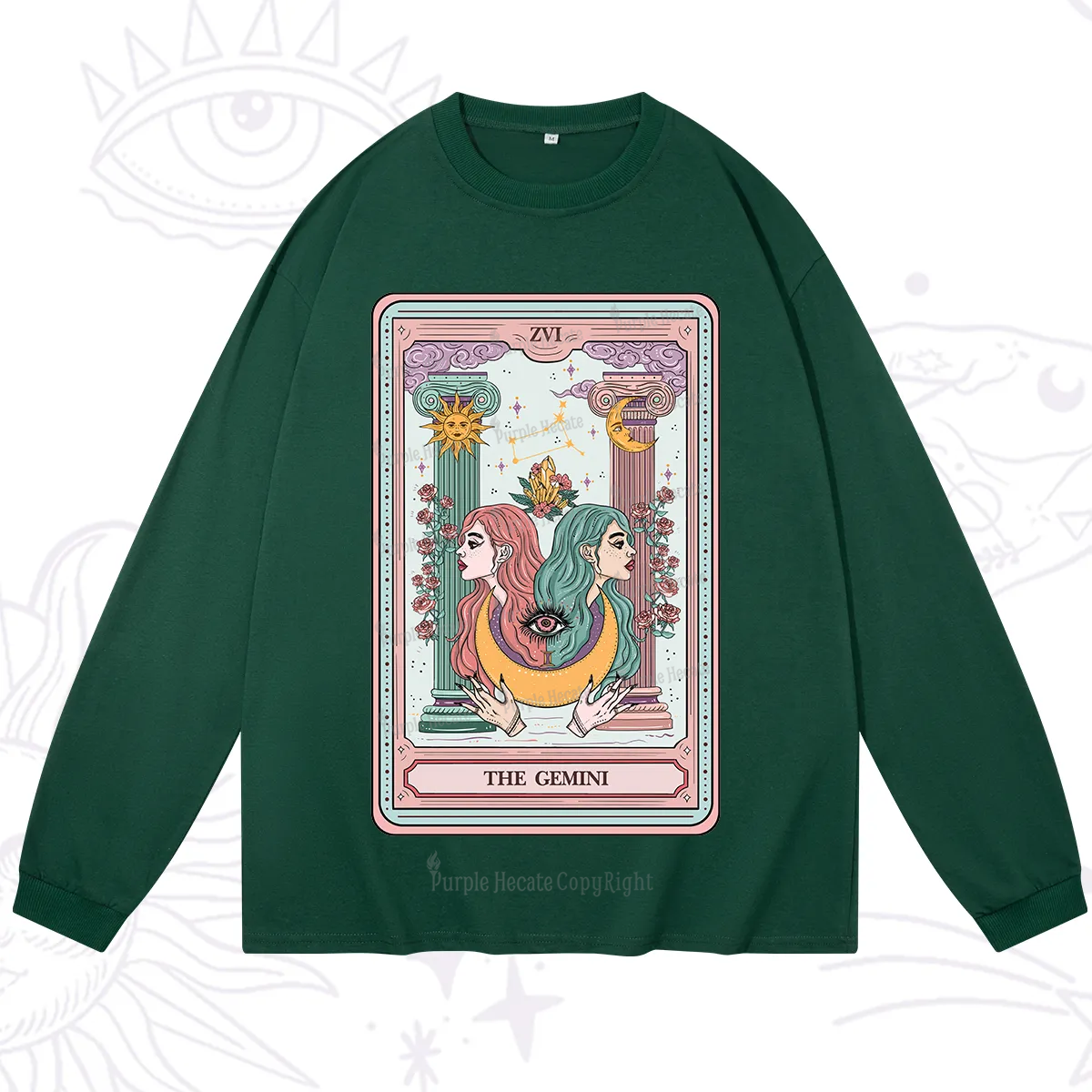 Purplehecate The Gemini Goddess Tarot Long Sleeve T-Shirt