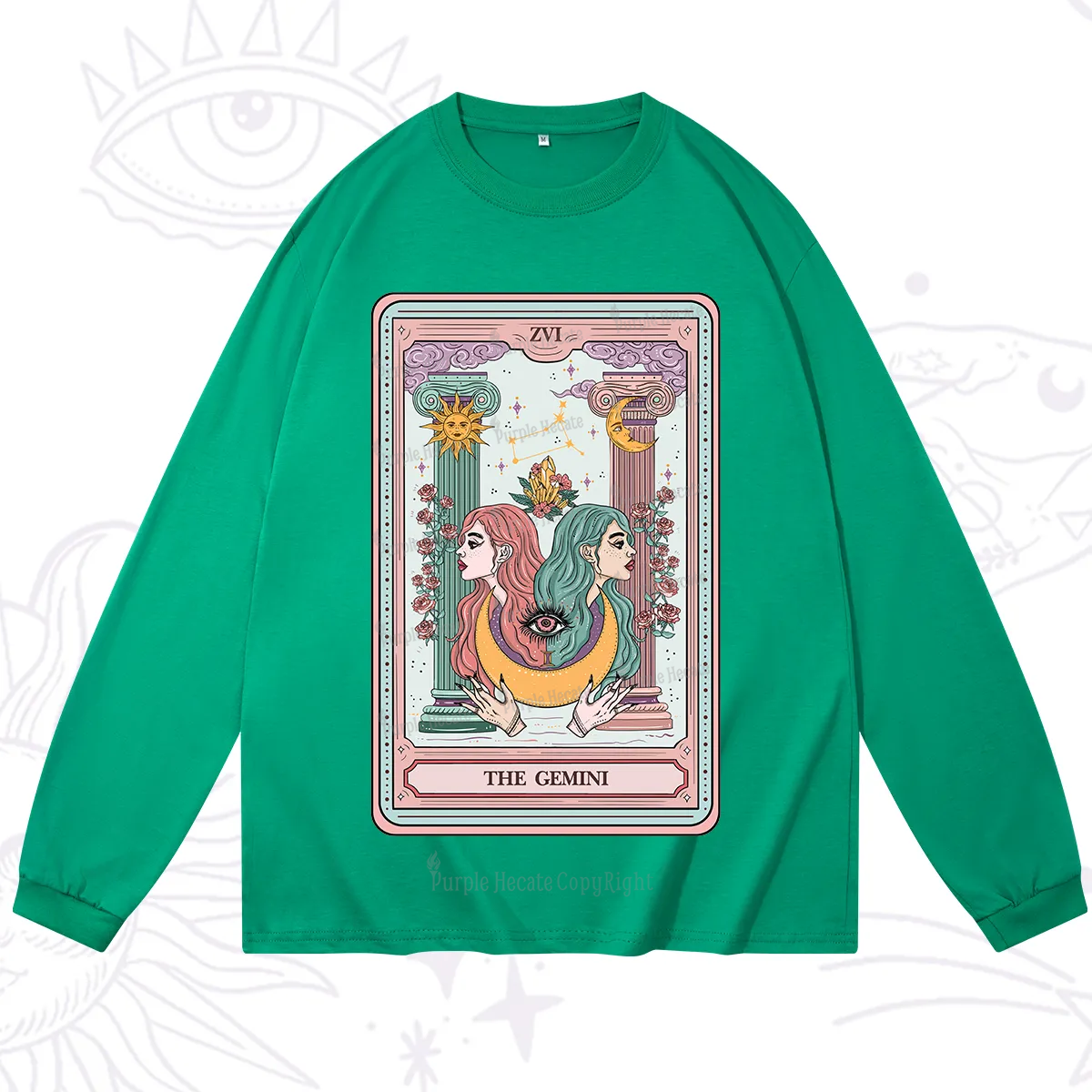 Purplehecate The Gemini Goddess Tarot Long Sleeve T-Shirt