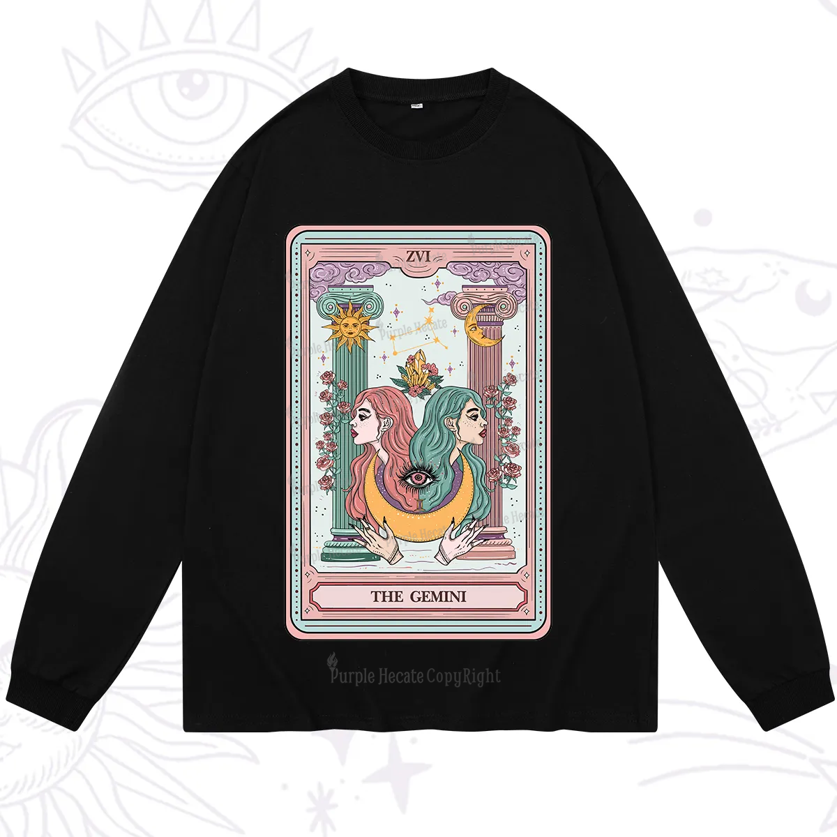 Purplehecate The Gemini Goddess Tarot Long Sleeve T-Shirt